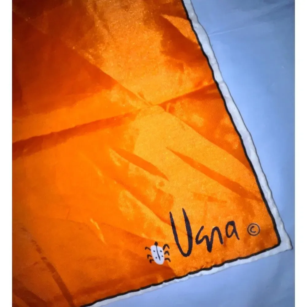 Vintage Vera Neumann Scarf - Ladybug Sign - Orange, Yellow, Red 25.5